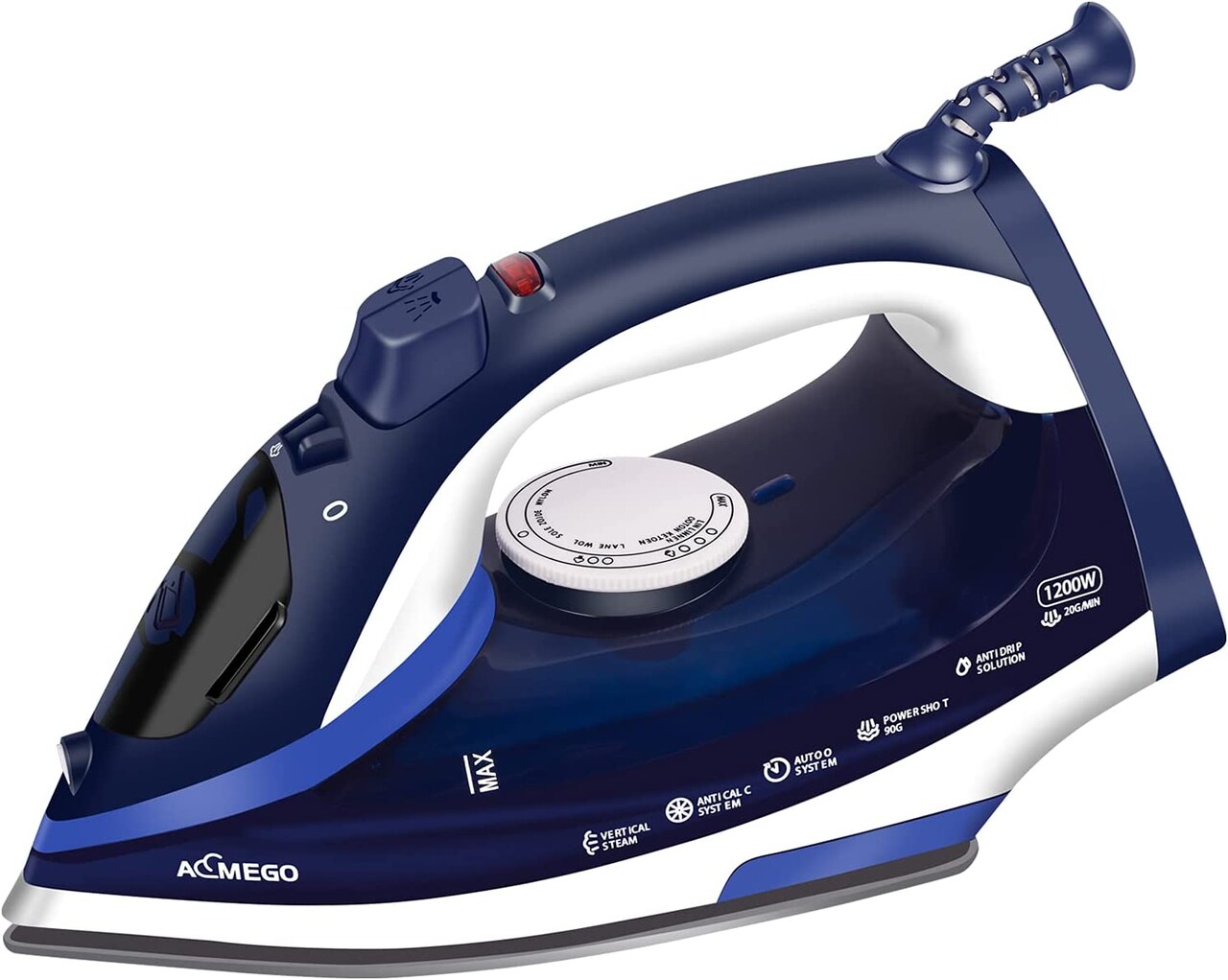 AEMEGO Steam Iron for Clothes Lightweight Portable Iron with Non Stick Ceramic Blue